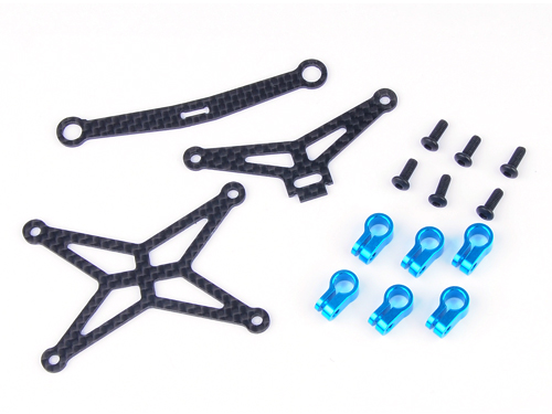 Carbon and Alu. Holder for Body Mount - Blue [Tamiya MF-01X] - Click Image to Close