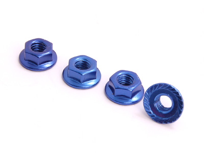 4mm Aluminum Lock Nut (4 pcs Blue) - Click Image to Close