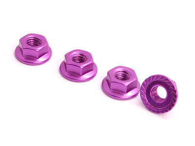 4mm Aluminum Lock Nut (4 pcs Purple) - Click Image to Close